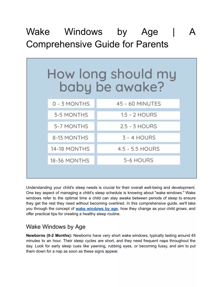 wake comprehensive guide for parents