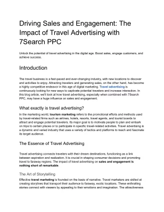 Driving Sales and Engagement_ The Impact of Travel Advertising with 7Search PPC