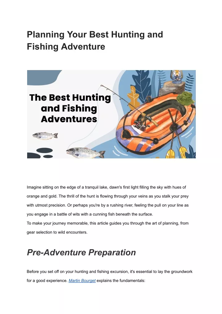 planning your best hunting and fishing adventure