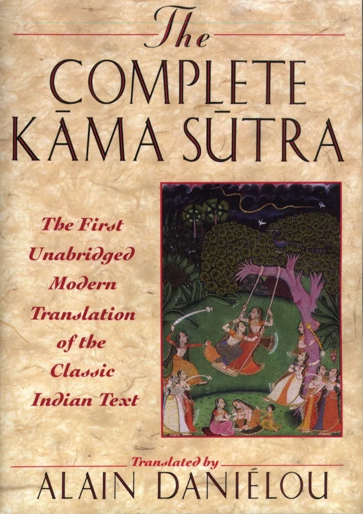 the complete kama sutra the first unabridged