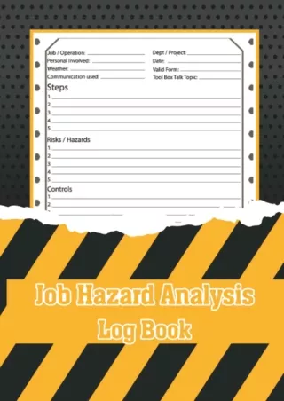 DOWNLOAD [PDF] Job Hazard Analysis Log Book download