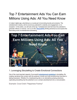 Entertainment Ads