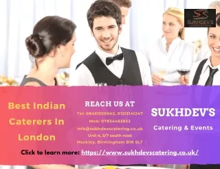 Try The Best Indian Caterers In London