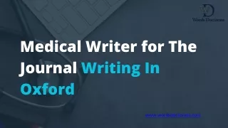Medical Writer for The Journal Writing In Oxford