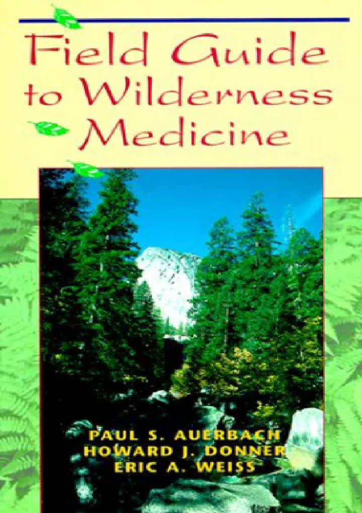 field guide to wilderness medicine download