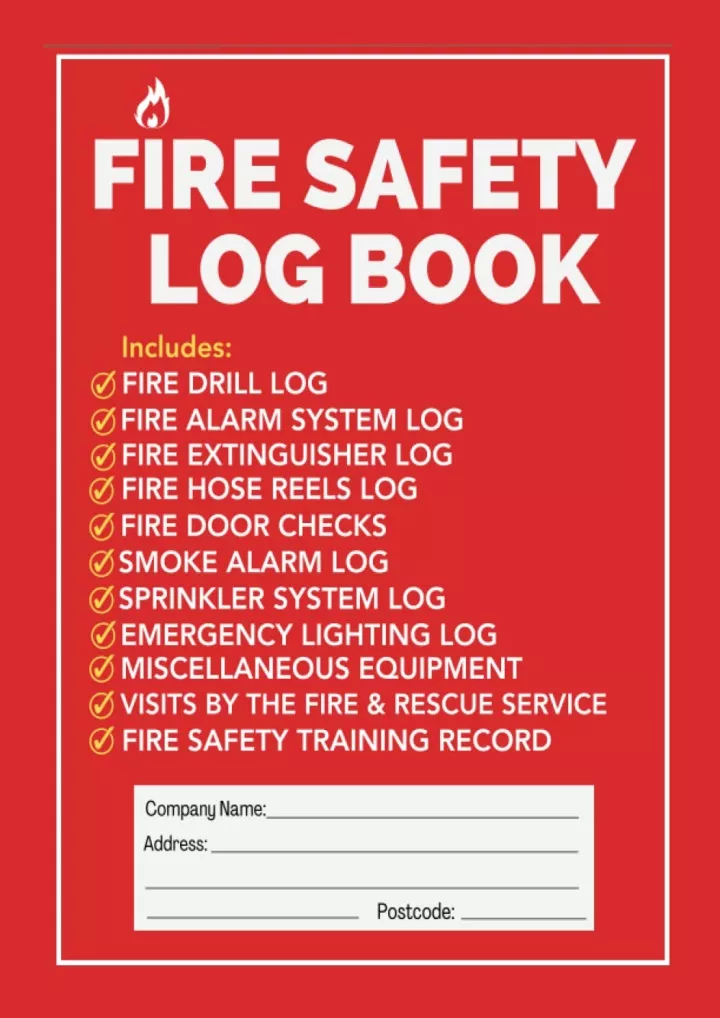 fire safety log book fire inspection and testing