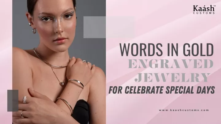 words in gold engraved jewelry for celebrate