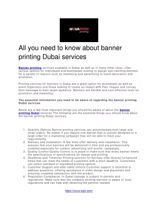 All you need to know about banner printing Dubai services