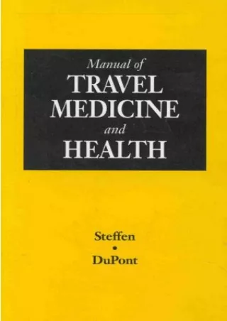 PDF BOOK DOWNLOAD Manual of Travel Medicine and Health full