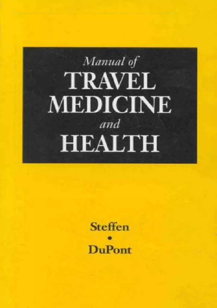 manual of travel medicine and health download