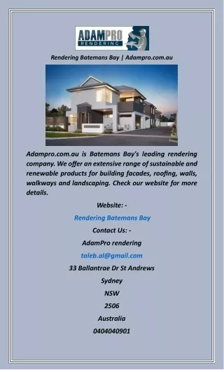 rendering batemans bay adampro com au
