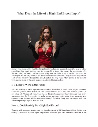 what does the life of a high end escort imply