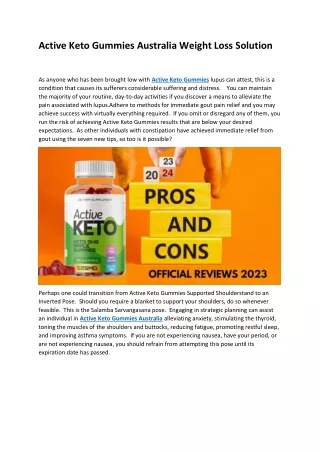 Active Keto Gummies