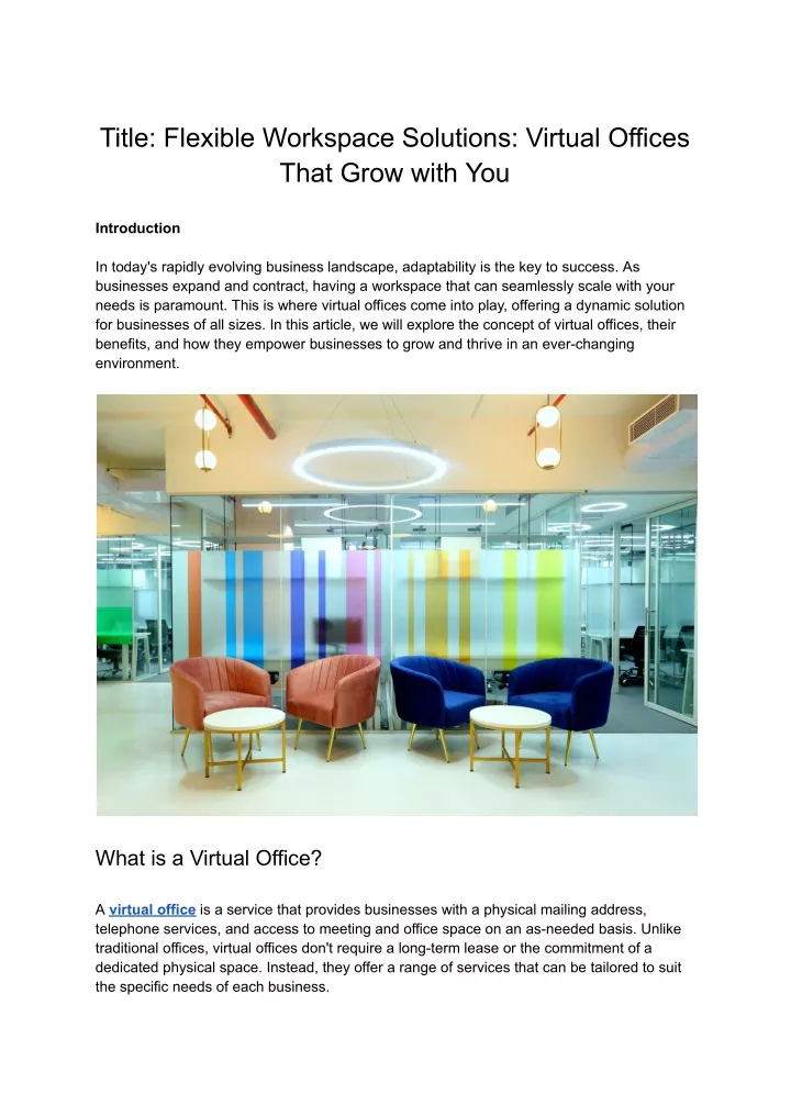 title flexible workspace solutions virtual