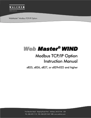 Web Master® WIND Modbus Instruction Manual