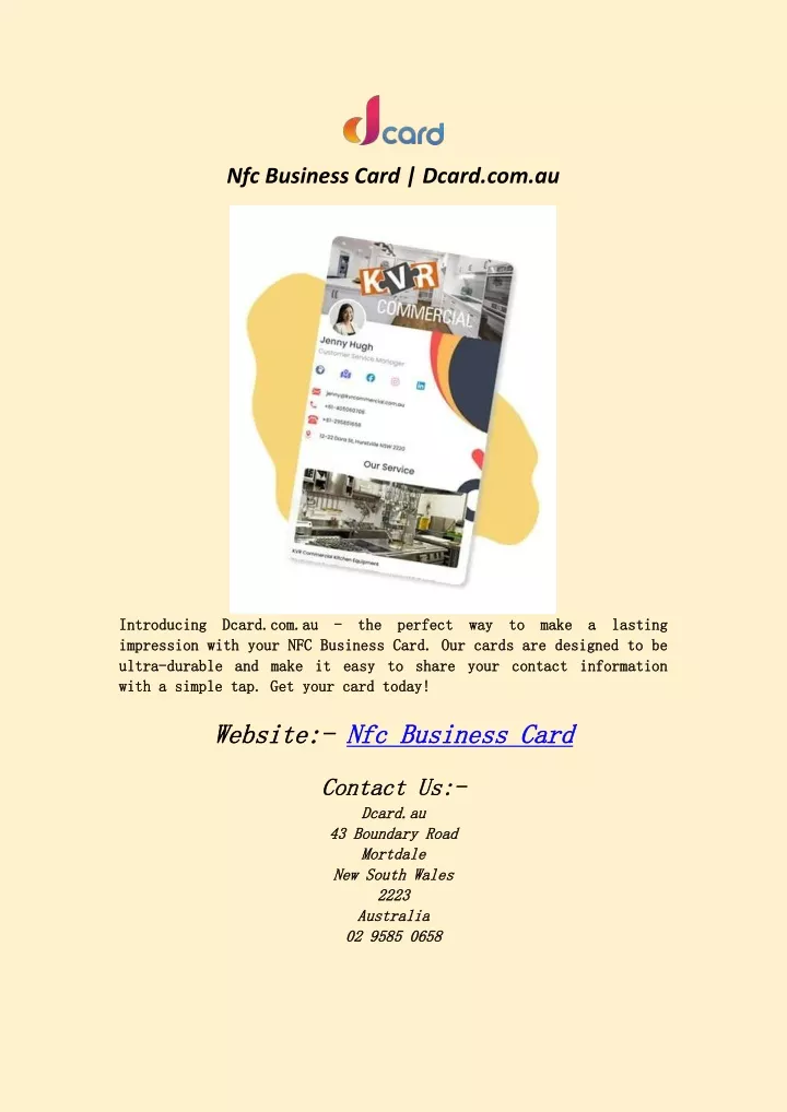 nfc business card dcard com au