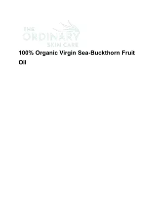 100% Organic Virgin Sea-Buckthorn Fruit Oil (1)