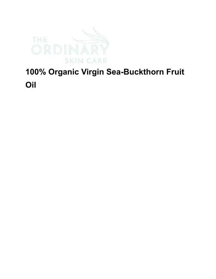 100 organic virgin sea buckthorn fruit oil