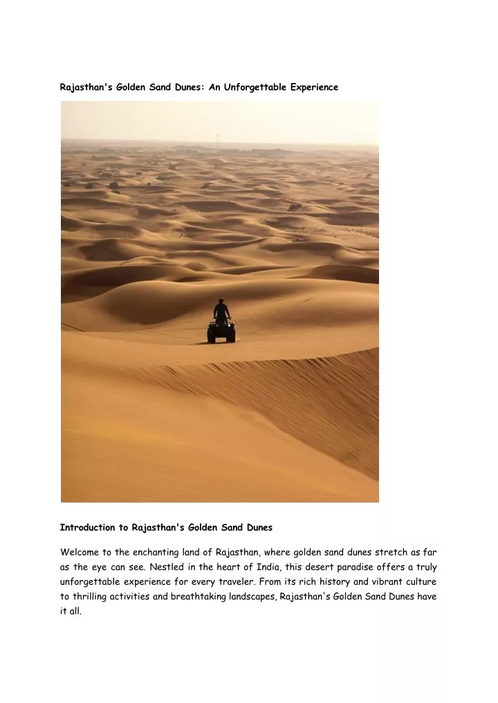 rajasthan s golden sand dunes an unforgettable