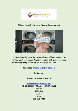 Miami Laundry Service  Miamilaundry net