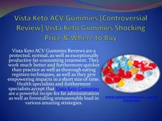 Vista Keto ACV Gummies