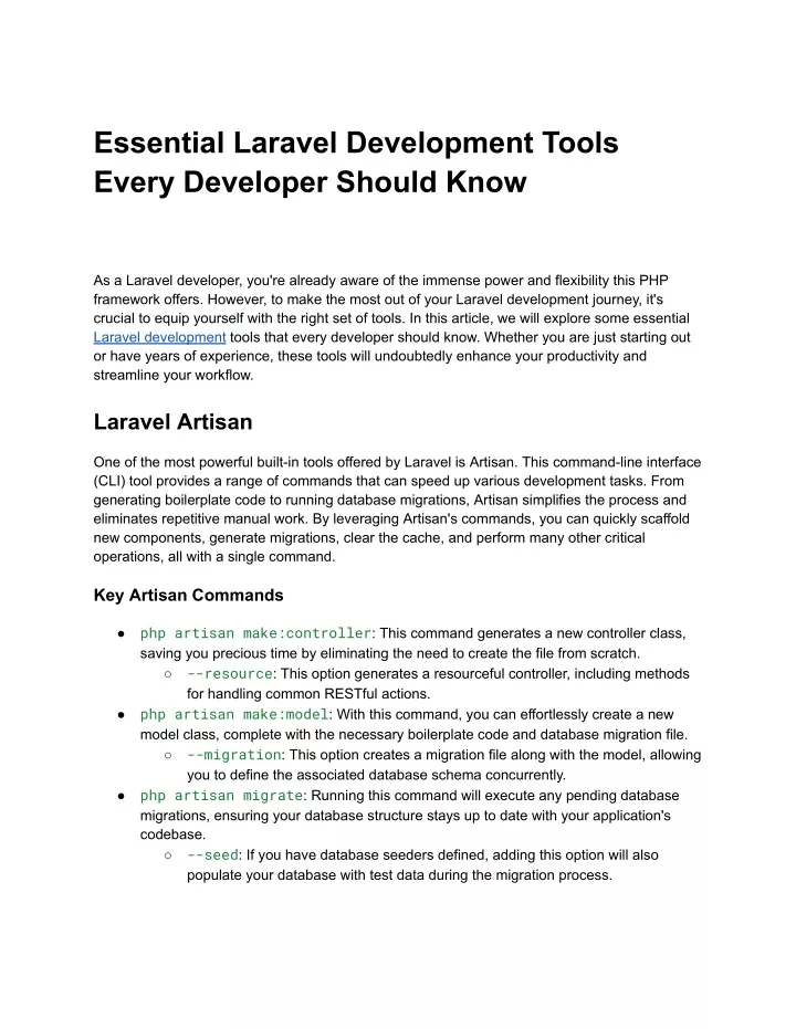 essential laravel development tools every
