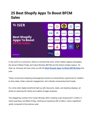 25 best shopify apps to boost bfcm sales