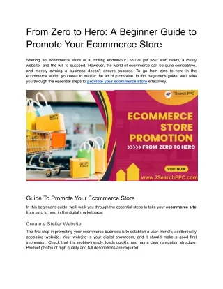 From Zero to Hero_ A Beginner Guide to Promote Your Ecommerce Store