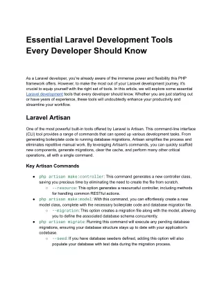 Essential Laravel Development Tools Every Developer Should Know