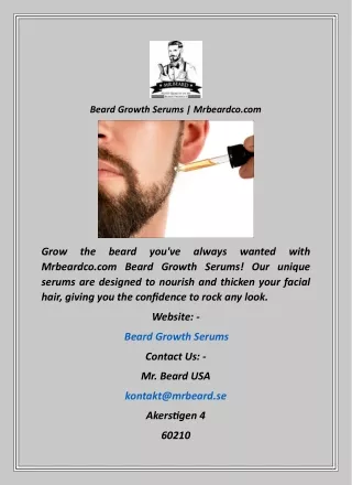 Beard Growth Serums  Mrbeardco