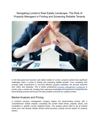 Property Managers: Finding Reliable Tenants in London