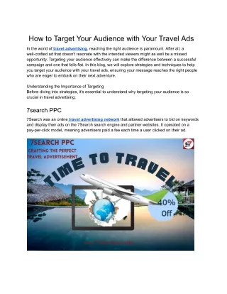 Target your travel audience