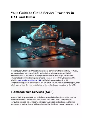 your guide to cloud service providers