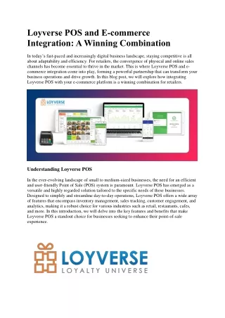 Loyverse POS and E-commerce Integration: A Winning Combination