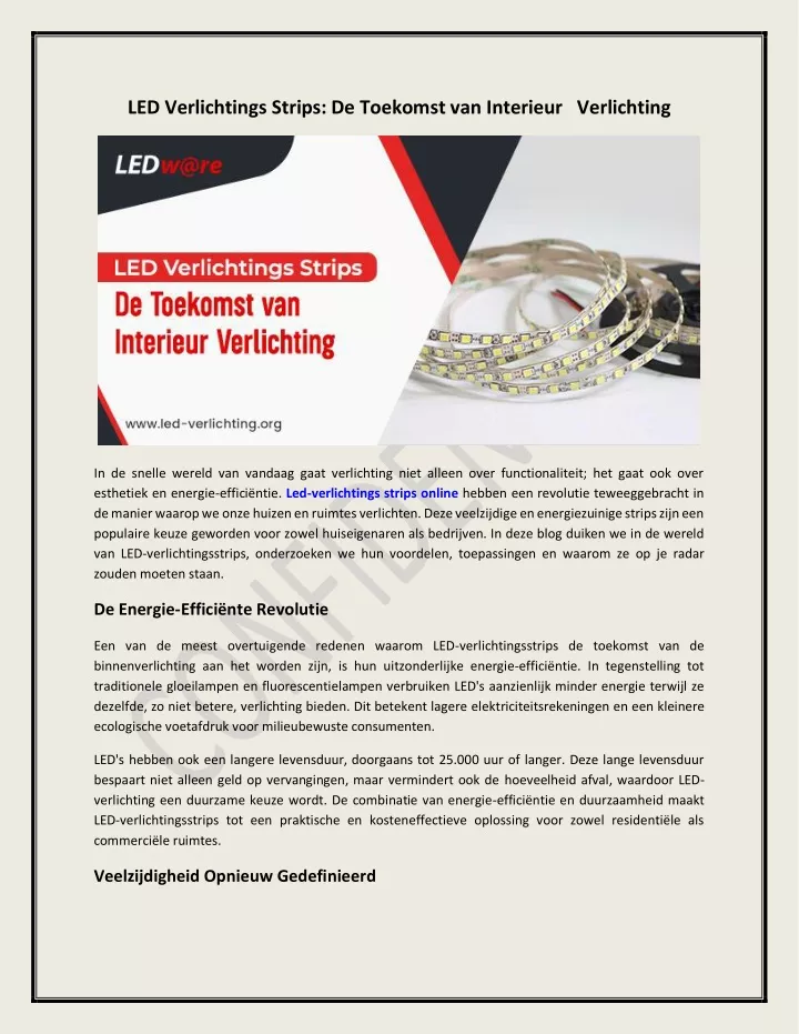 led verlichtings strips de toekomst van interieur