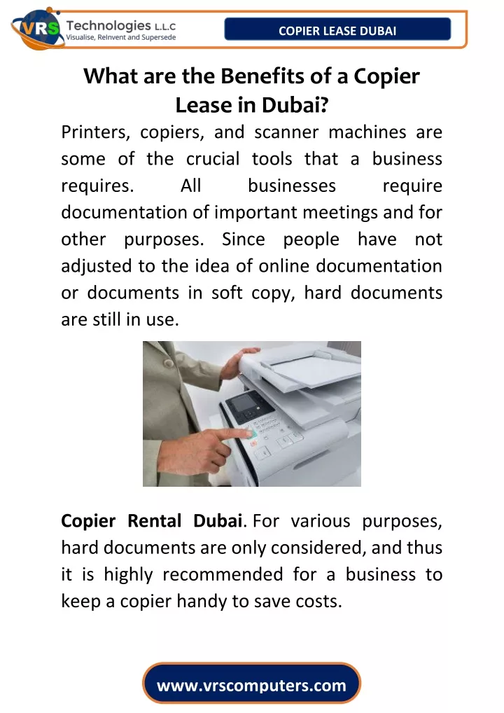 copier lease dubai