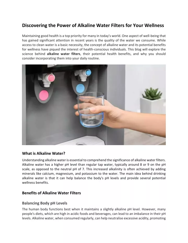 discovering the power of alkaline water filters