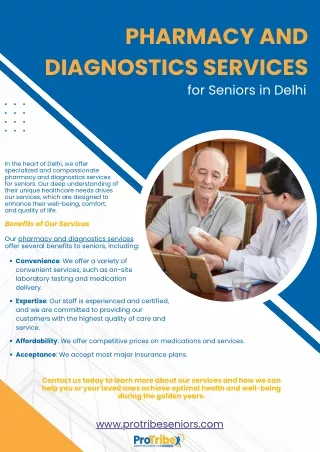 Pharmacy and Diagnostics Services for Seniors in Delhi