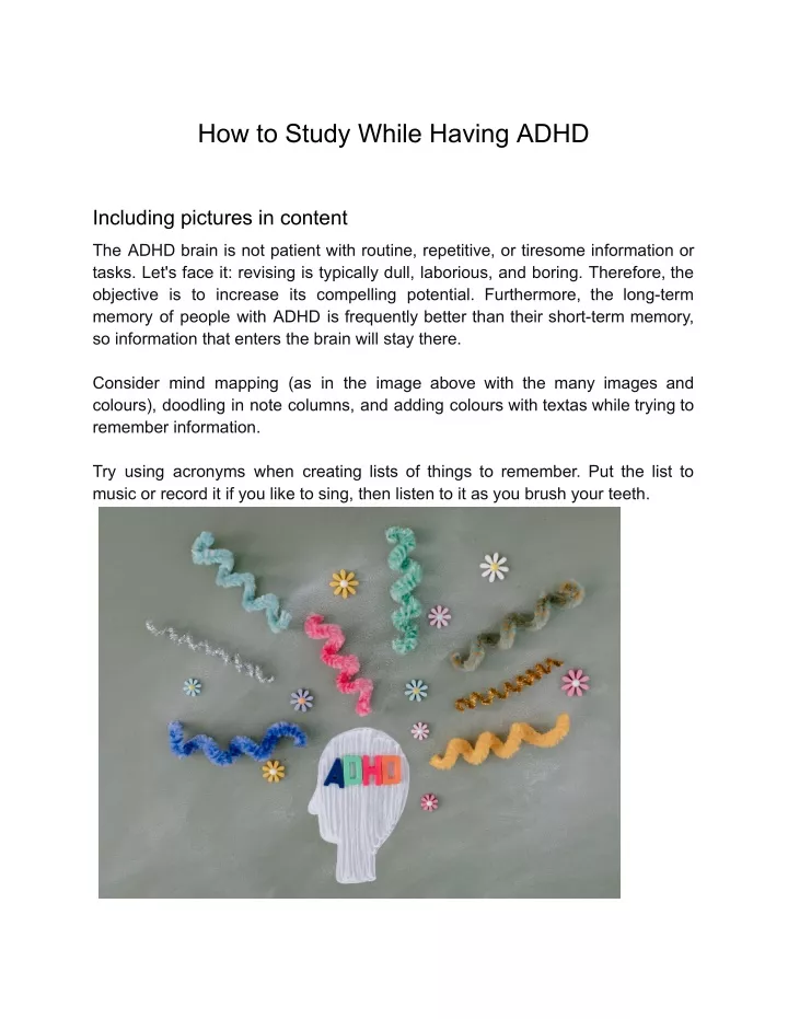 how to study while having adhd