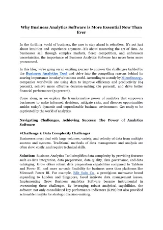 why business analytics software is more essential