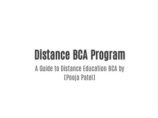 Detailed guide about Distance BCA Course