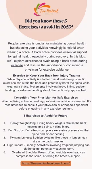 5 Senior exercise to avoid with back brace
