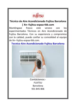 Técnico de Aire Acondicionado Fujitsu Barcelona  Xn--fujitsu-espaa-tkb.com