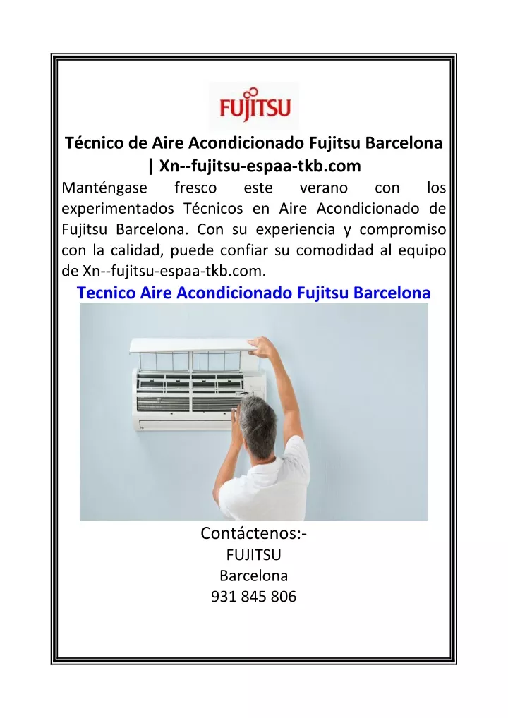 t cnico de aire acondicionado fujitsu barcelona