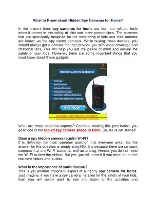 what to know about hidden spy cameras for home