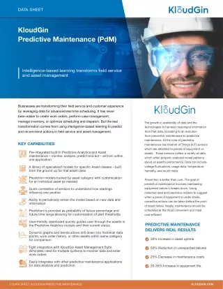 Predictive Maintenance Software Solution | KloudGin
