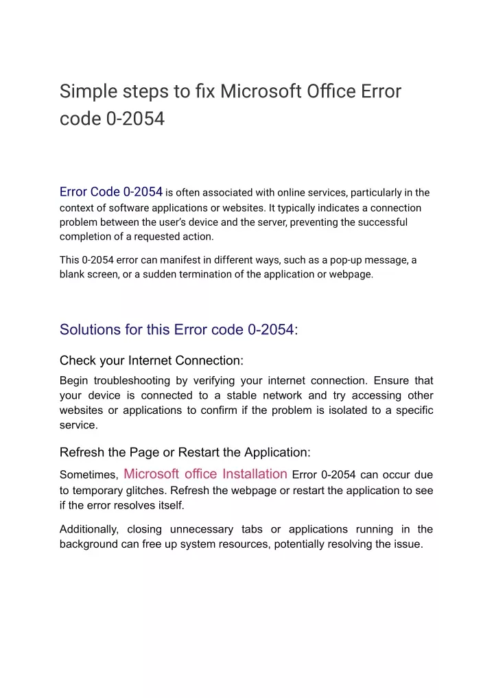 simple steps to fix microsoft office error code