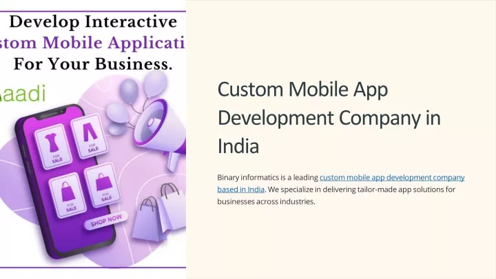 custom mobile app development company in india