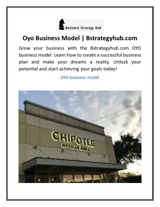 Oyo Business Model Bstrategyhub