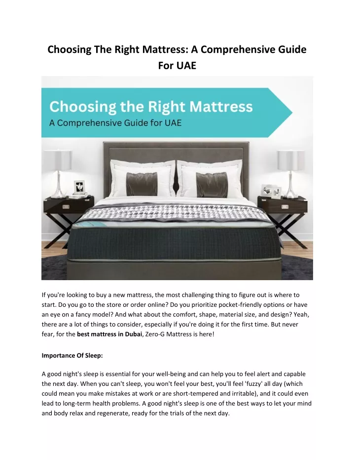 choosing the right mattress a comprehensive guide